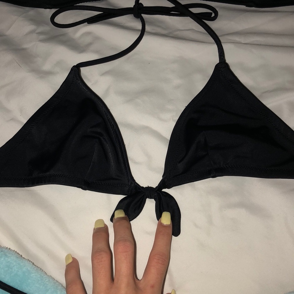 2 solid black bikini tops - Picture 2 of 5